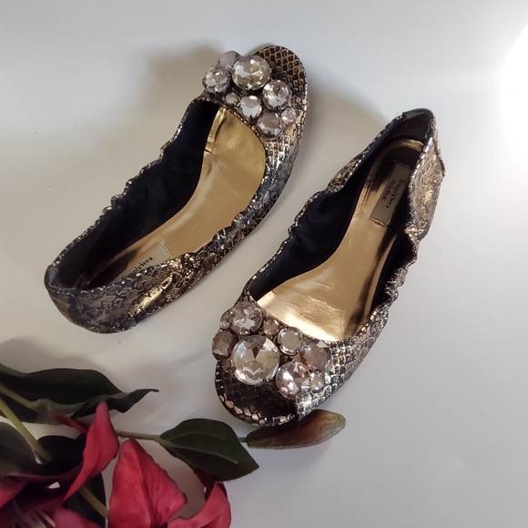 Simple Vera Vera Wang Snake Print Open Front Women's Ballerine. 8.5M - Picture 3 of 14